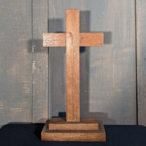 Plain Oak Vintage Standing Table Cross on Stepped Base (SOLD)