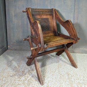 Highly Carved Oak Antique Gothic Victorian Glastonbury Clergy Chair (SOLD)