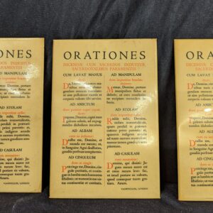 Orationes- Sacristy Prayer Card with Vesting Prayers in Latin (SOLD)