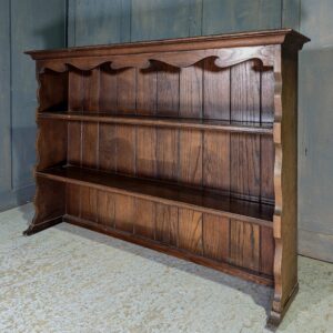 Solid Oak Vintage Dresser Bookcase Top with Shaped Pediment (SOLD)