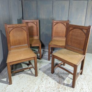 Mid Century Vintage Oak Simple Gothic Clergy Chairs (SOLD)