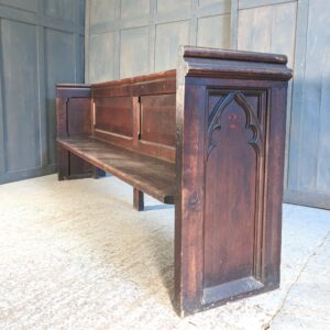 Bargain Victorian Gothic Oak Church Chapel Pew Bench from St James Ealing (SOLD)
