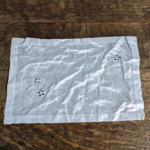 Small Flower Motif Linen Credence Table Cloth