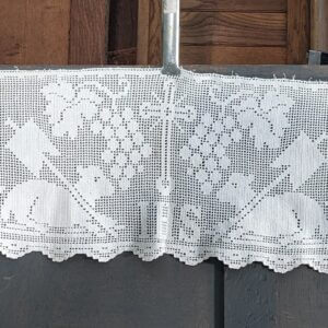 Long & Fine 'IHS' Lamb & Vine Embroidered Trim Pelmet for Altar Credence Table (SOLD)