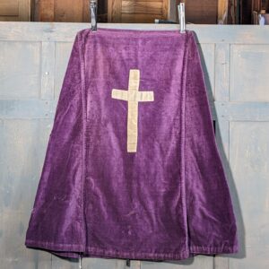 Large Purple Velvet Statue Cover for Lent with Cross (SOLD)
