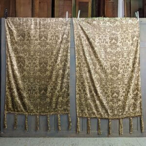 Two Flamboyant Gold & Antique Gold Fin de Siecle Velour Curtains/Altar Frontals (SOLD)