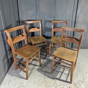 Set of 4 Strong & Attractive Elm & Beech Pilgrim Ladderback Church Chapel Chairs from St Barnabas Northolt (SOLD)
