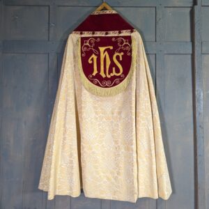 Very Fine WW2 Vintage Red Velvet & Gold Damask Cope in Case (SOLD)