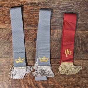 Three Vintage Church Religious Book Marks with Fringe & Gold Thread (SOLD)