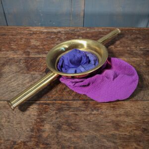 Late 20th Century Brass Handled Purple Collection Pouch (SOLD)