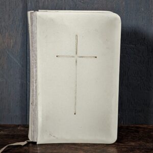 WW2 Vintage Small White Celluloid Bound Prayer & Hymn Book (SOLD)