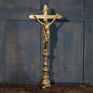 Flamboyant Baroque Style Large Gold Resin Altar Crucifix (SOLD)