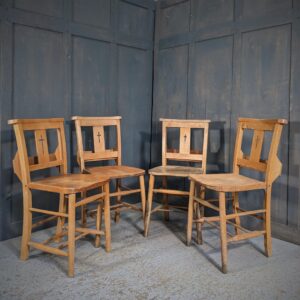 Harlequin Set of 4 Pale Elm & Beech Crossback Church Chapel Chairs (SOLD)