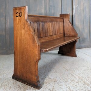 Antique Canadian Oak Church Chapel Pew Bench from St James Ealing (SOLD)