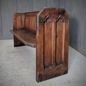 St Lukes Somerset Antique Pine Gothic Ended Church Chapel Pew Bench (SOLD)