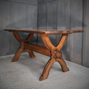 Vintage Flemish Oak X-Frame Refectory Table SALE PRICE (SOLD)