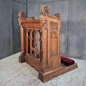 Truly Excellent Antique Extra Large Highly Carved Gothic Prayer Desk Prie Dieu (SOLD)