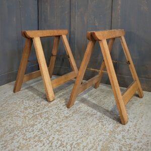 Oak Coffin Stands Mid Century 1950's Vintage with Quality Brass Hinges (SOLD)