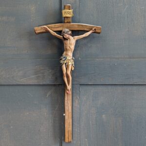 Contemporary Carved & Painted Wooden Wall Crucifix from Our Lady Star of the Sea (SOLD)