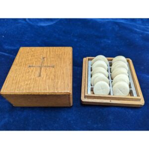 Vintage Oak & Stainless Steel Wafer Box (SOLD)