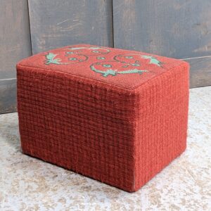 Vintage Embroidered Rose Church Stool Extra Large Hassocks