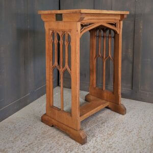 Mid Century Pale Carved Oak Gothic Credence Table (SOLD)
