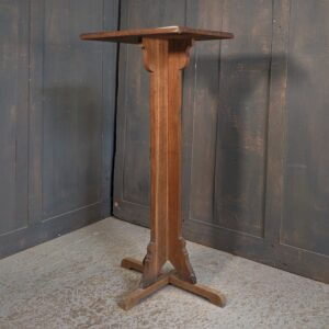 Vintage Church Oak Plant or Statue Stand Designed to Sit Against a Wall (SOLD)