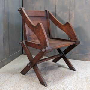 Very Clean Antique Plain Dark Oak Glastonbury Clergy Chairs (SOLD)