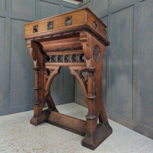 Very Grand Victorian Gothic Oak Reading Desk Ambo Lectern (SOLD)