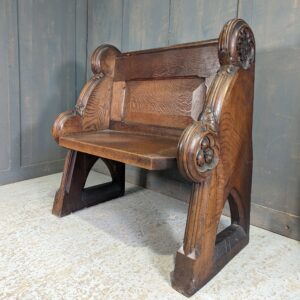 Very Fine Expertly Carved Antique Oak Clergy Chair from St David's Wrexham (SOLD)