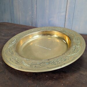 Large Welsh Memorial Brass Church Communion Plate (SOLD)