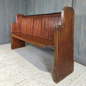 High Ball Heavy Pitch Pine Church Gallery Pew Bench from Swansea (SOLD)
