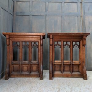Antique Victorian Oak Gothic Reading Desks Ambos Lecterns Litany Stands
