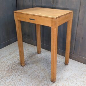 Simple Small Oak Mid-Century Church Credence Table in Memory of Owen C Angel