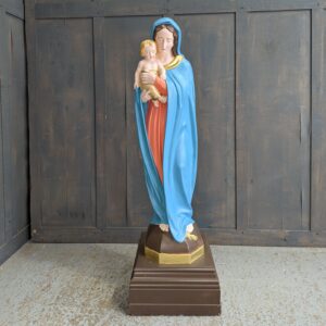 Contemporary Large & Heavy Plaster of Paris Religious Statue Madonna Our Lady BVM Plaster Base