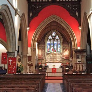 St Matthias Torquay Antique 1900's Oak One Carved & One Plain End Church Chapel Pew (SOLD)