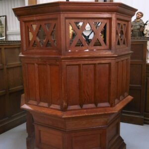 Edwardian Pitch Pine Pulpit from St Margaret's Finchley (SOLD)