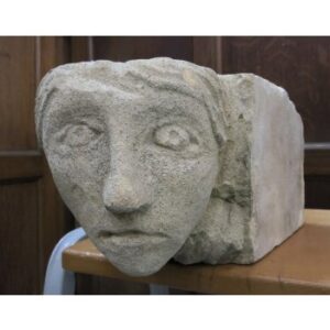 Stone Gargoyle Keystone in the Style of a Medieval Woman (SOLD)