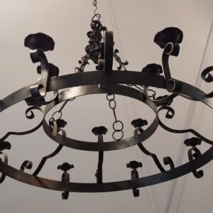 Very Large Medieval Style Hoop Iron Baronial Chandeliers Candlebras (SOLD)