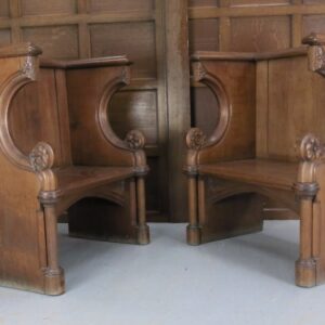 Grand Victorian Oak Clergy Thrones With Gothic Elements (SOLD)