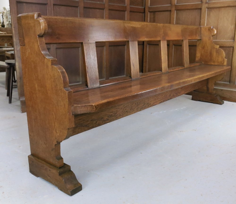 Antique Solid Oak Church Chapel Choir Pew (SOLD)