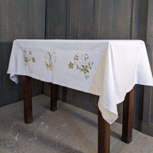 Embroidered White Cotton Wheat & Vine Altar Cloth (SOLD)