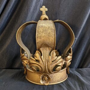 Nearly Life-Size Gold Painted Religious Crown Suitable for Statue or General Church Decoration (SOLD)