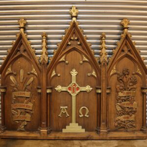 Stunning Antique Gothic Carved Oak Church Reredos Panel (SOLD)