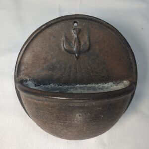 Earthenware Dove of Peace Holy Water Piscina Stoup Bowl for Wall Mounting