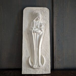 Vintage Wall Hanging Plaque of Our Lady The Madonna Mother & Child from St Anne's Convent Doncaster