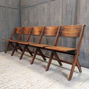 Oak 1930’s Classic Folding Benches 5 Seater