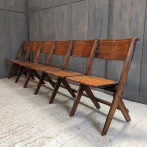 Oak 1930’s Classic Folding Benches 6 Seater
