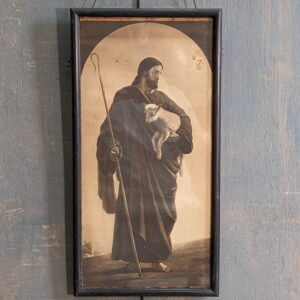 Moody Black & White Print of The Good Shepherd by William Dobson 1868