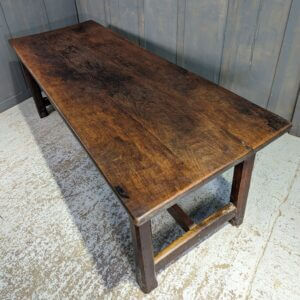 Long Large 18th Century Oak Refectory Table with Later Additions